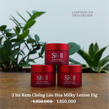 Combo 3 kem chống lão hóa cho da dầu SK-II Skinpower Milky Lotion (15g x 3)  - LAMOON.VN