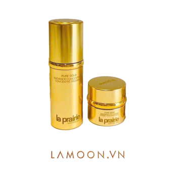Combo tái tạo mini La Prairie Pure Gold Serum 3ml và kem dưỡng 5ml  - LAMOON.VN